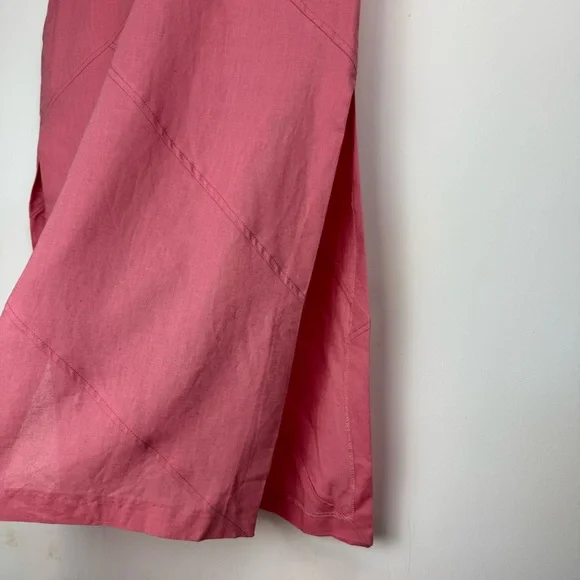NWT Zara Pink Linen Blend Midi Dress Sz Small Side Slits Boho Chic - Picture 10 of 16